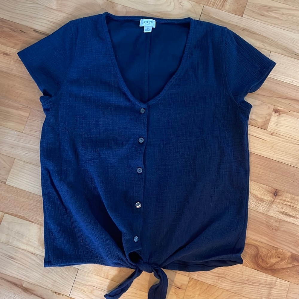J crew factory tie front top